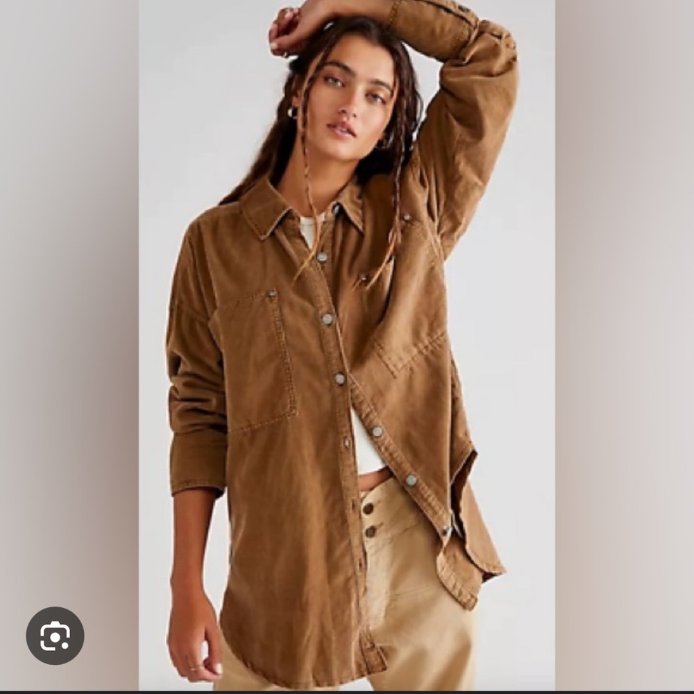 Free People Baby Cord Buttondown